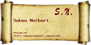 Sebes Norbert névjegykártya